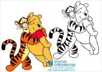 Раскраска Винни Пух с Тигрой