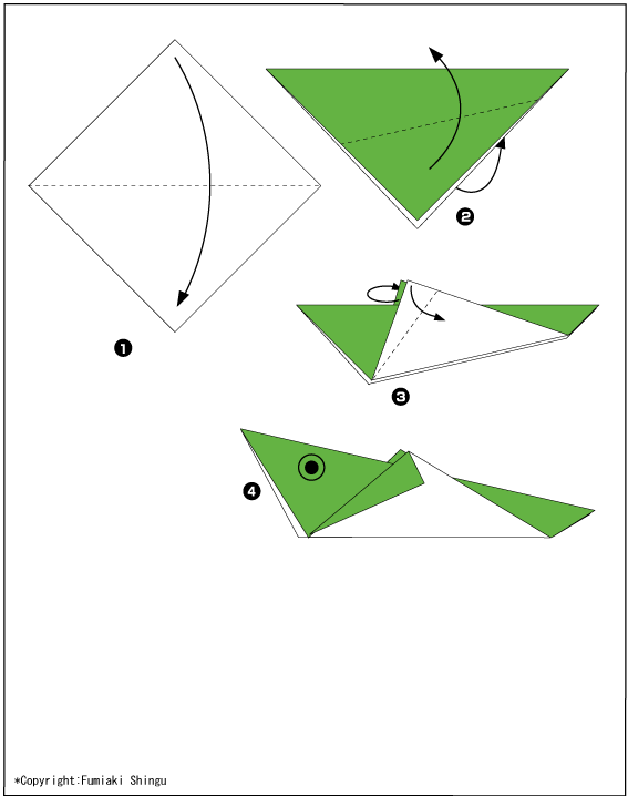 Схема оригами кузнечик