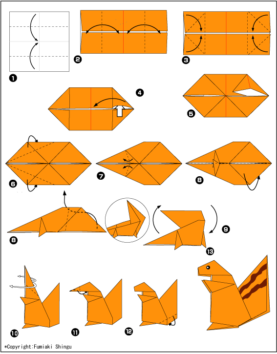 Схема оригами белка