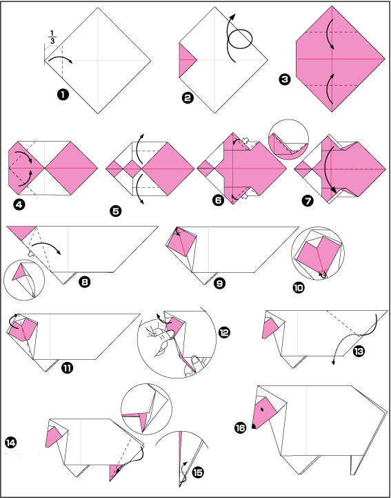 Схема оригами овца