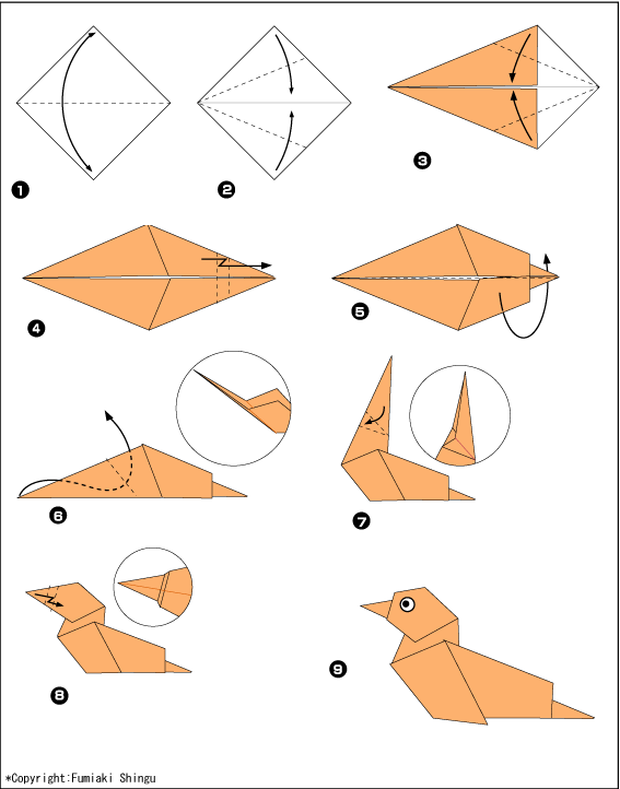 Схема оригами утка