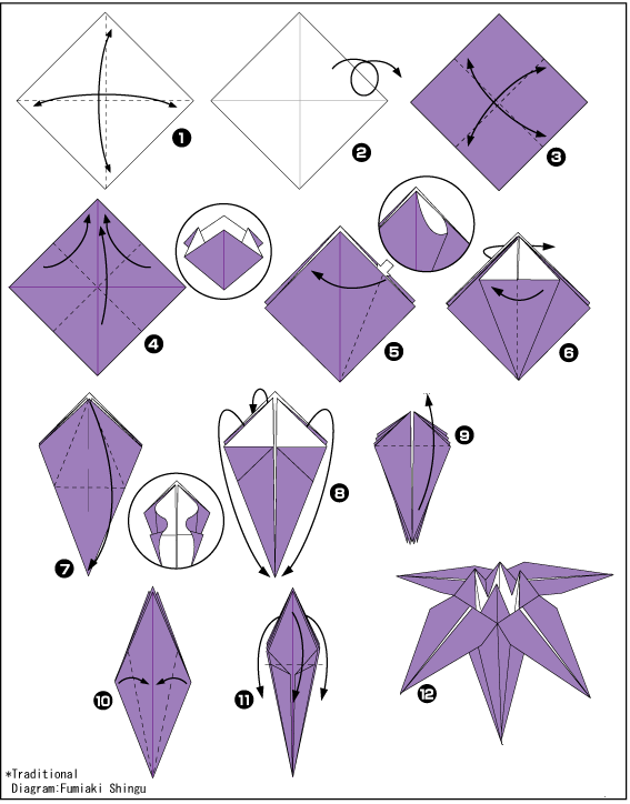 Схема оригами ирис