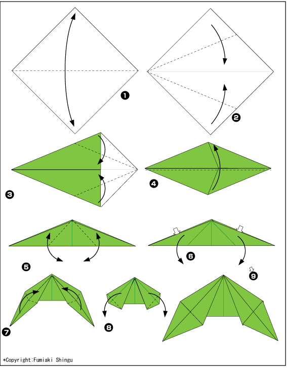 Схема оригами листья камелии