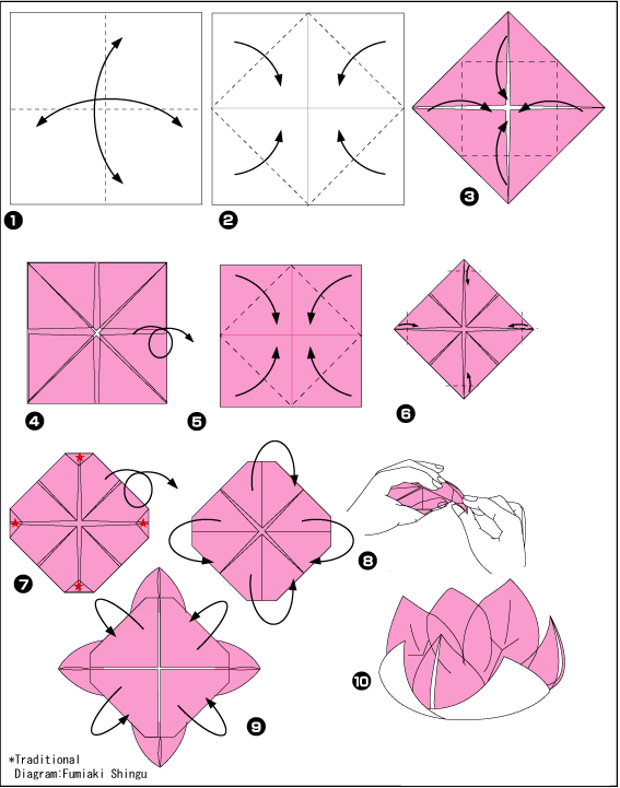 Модульное оригами водяная лилия