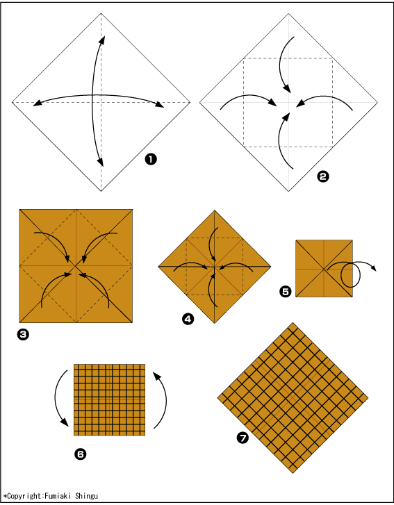Схема оригами подсолнуха