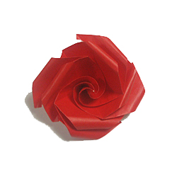 Простая роза оригами
