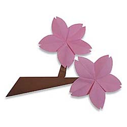 Оригами из бумаги ветка вишни с цветами