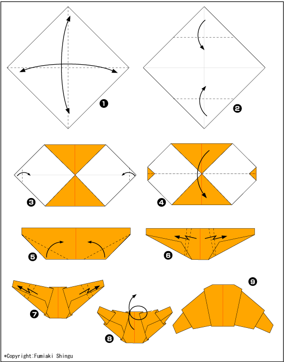 Схема оригами булка