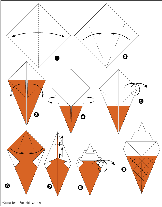 Схема оригами мороженное