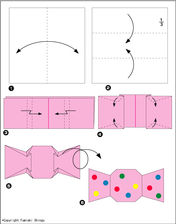 Схема оригами конфета