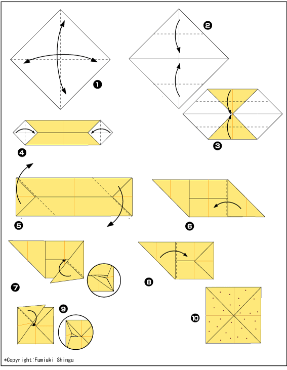 Схема оригами печенье