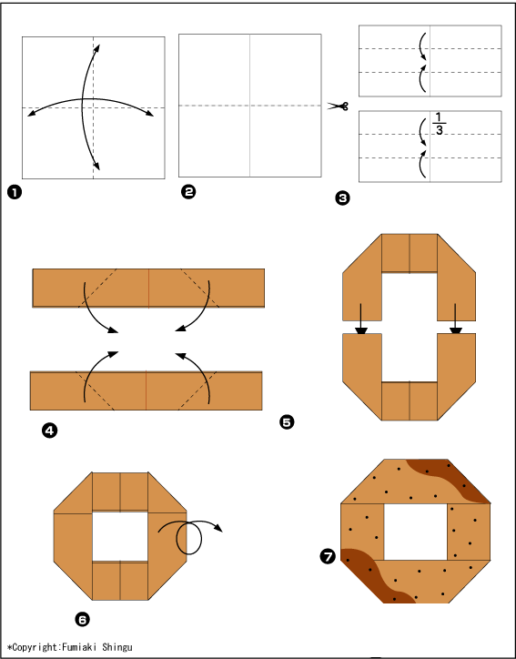 Схема оригами пончик