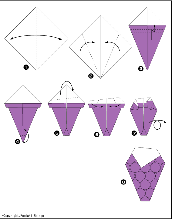 Схема оригами виноград