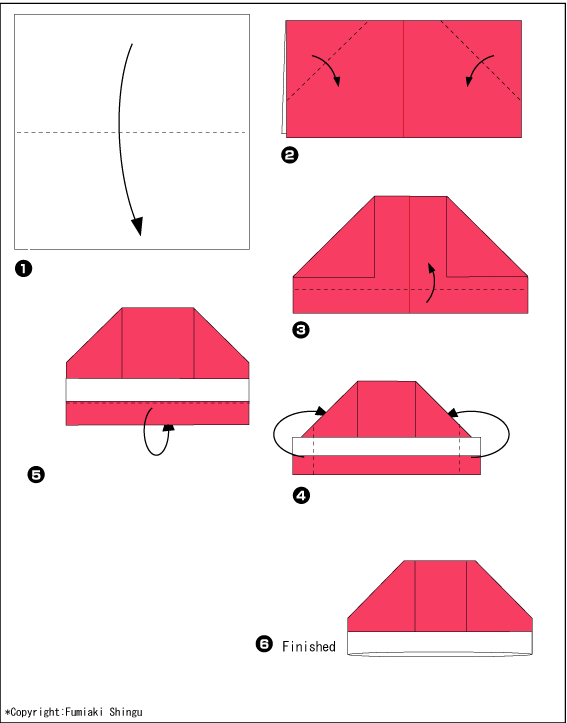 Схема оригами шапка