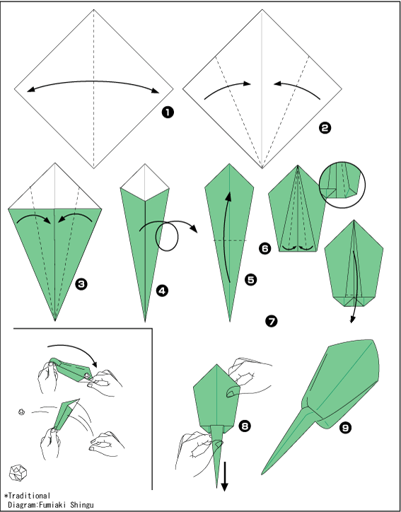 Схема оригами катапульта
