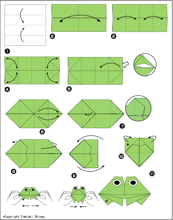 Схема оригами жаба