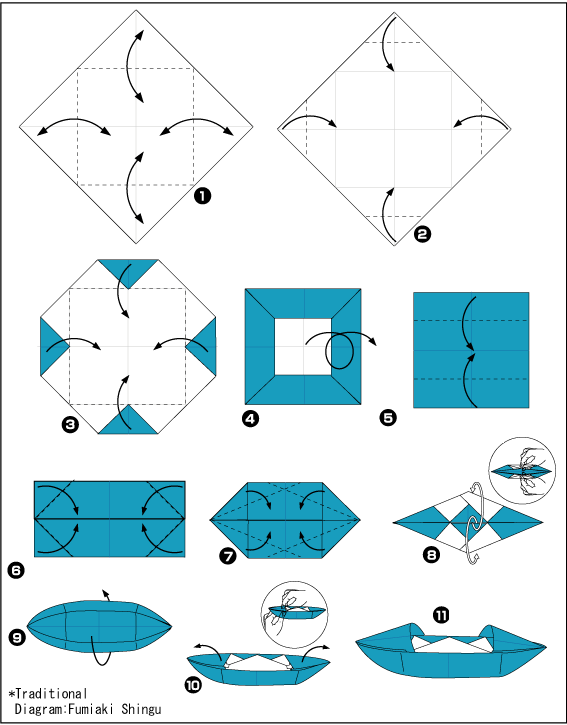Схема оригами моторная лодка