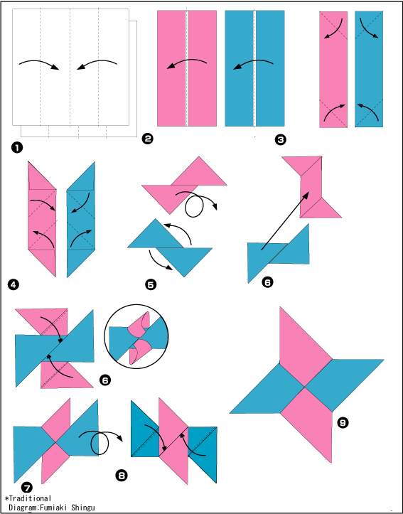 Схема оригами звезда