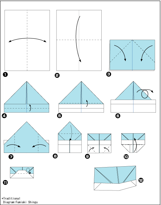 Схема оригами кепка из газеты
