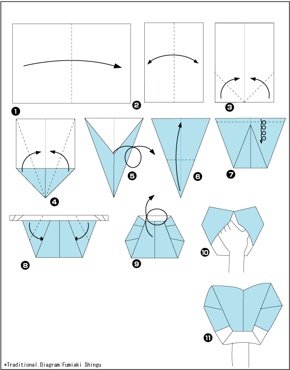 Схема оригами перчатка из газеты
