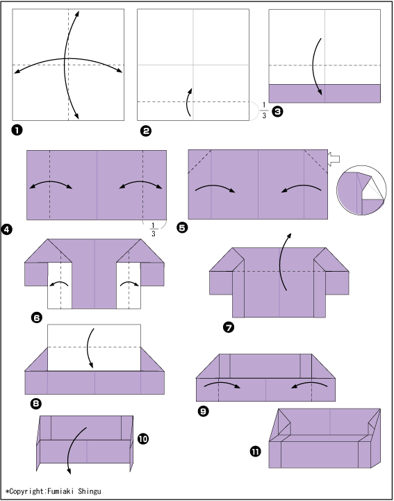 Схема оригами диван
