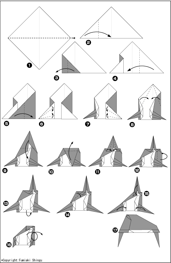 Схема оригами рояль