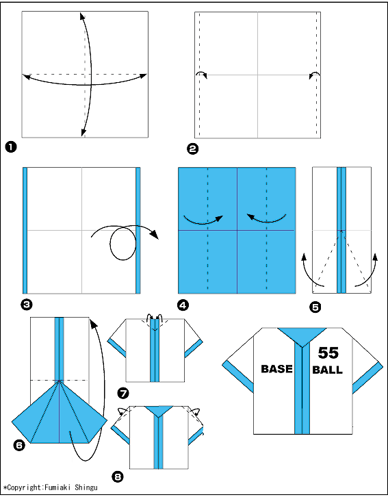 Схема оригами бейсбольная форма