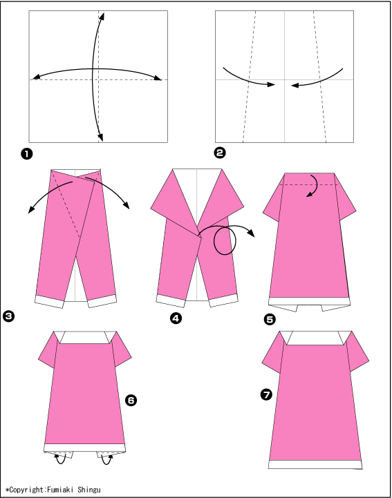 Схема оригами женское платье