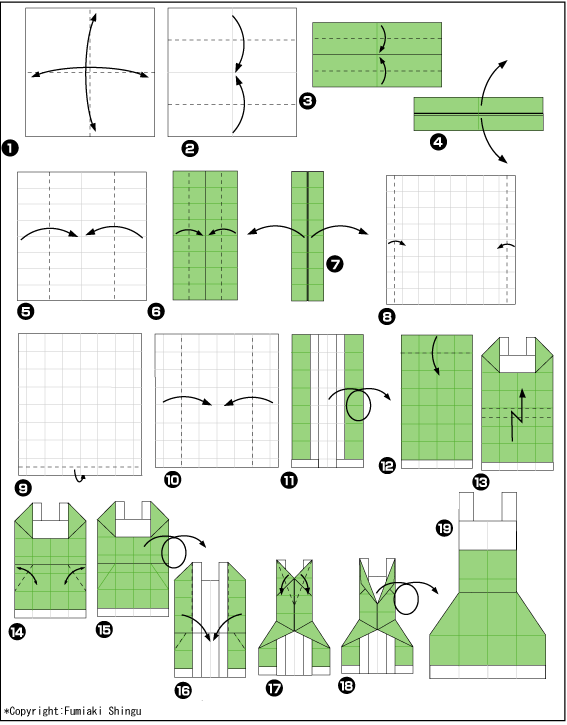 Схема оригами фартук