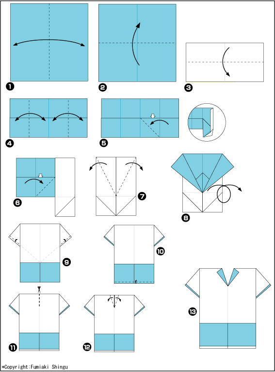 Схема оригами футболка
