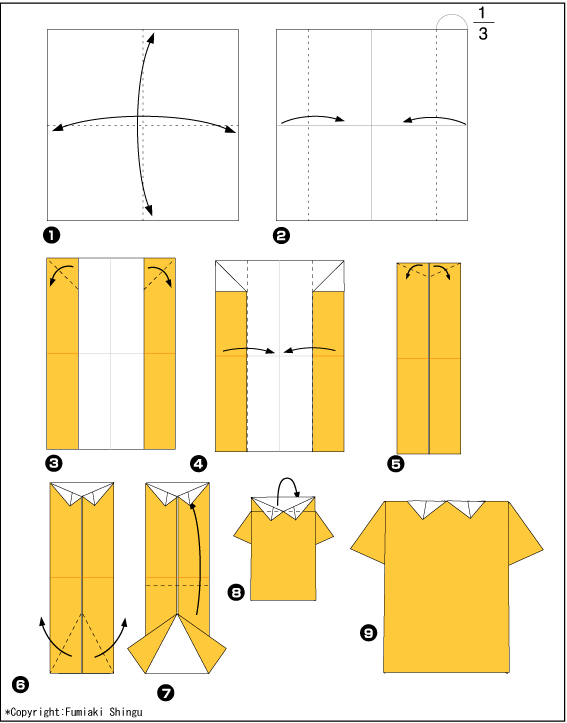 Схема оригами рубашка поло