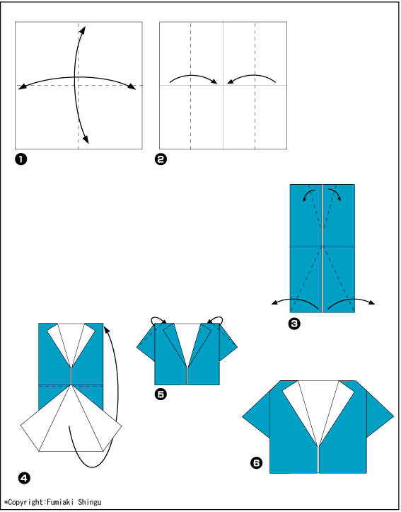 Схема оригами рубашка