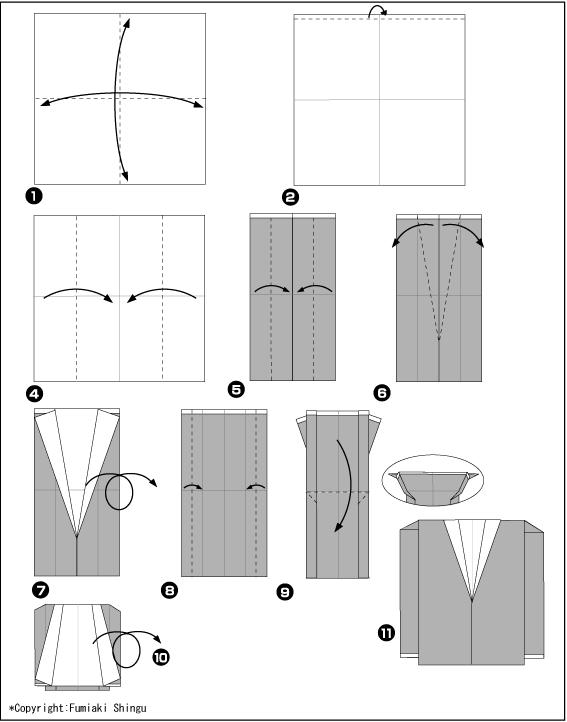 Схема оригами смокинг