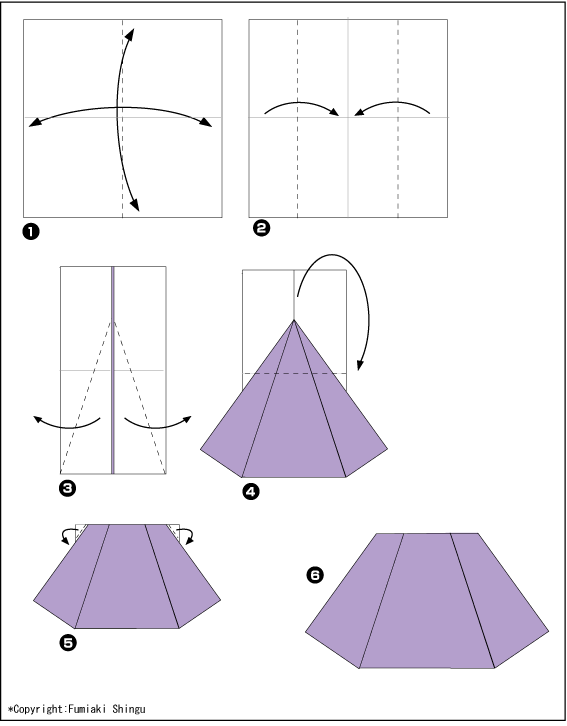 Схема оригами юбка