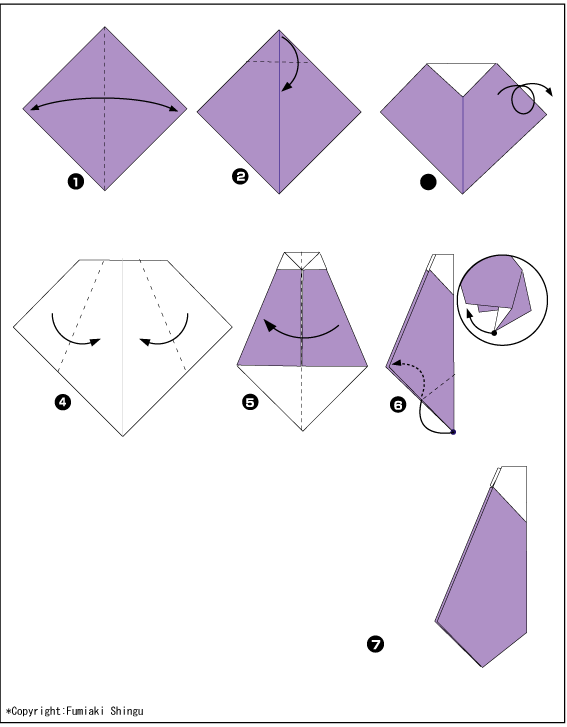Схема оригами баклажан