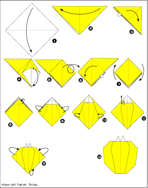 Схема оригами перец