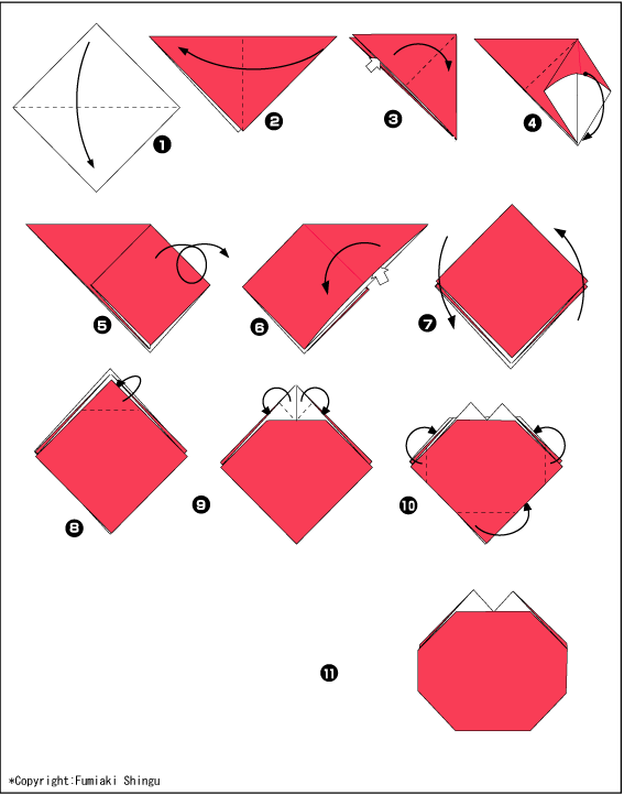 Схема оригами помидор
