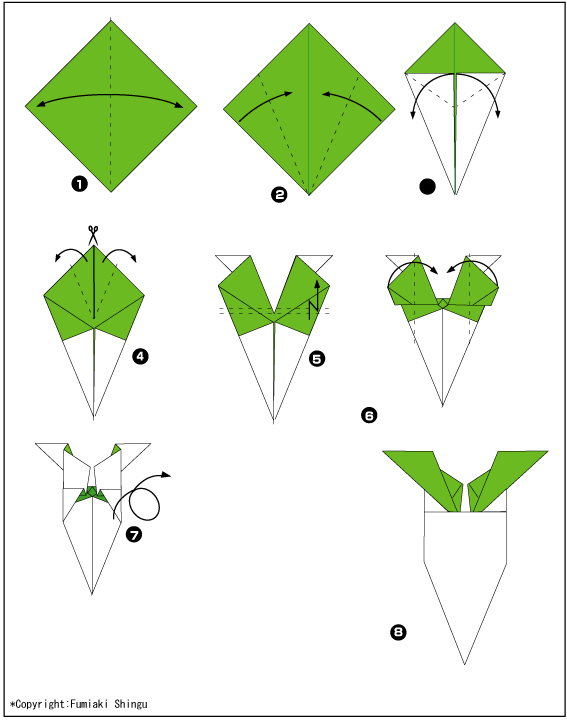 Схема оригами редис