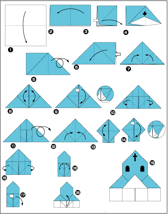 Схема оригами церковь