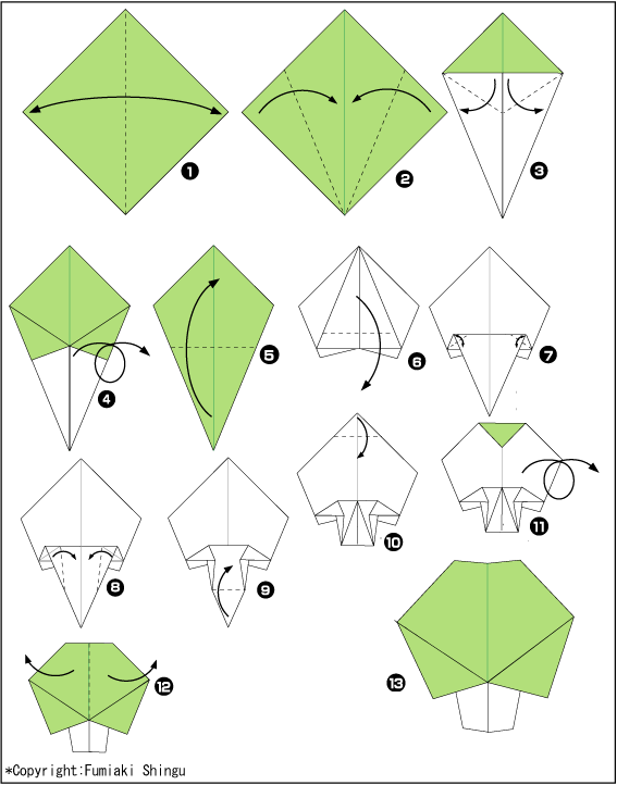 Схема оригами дерево