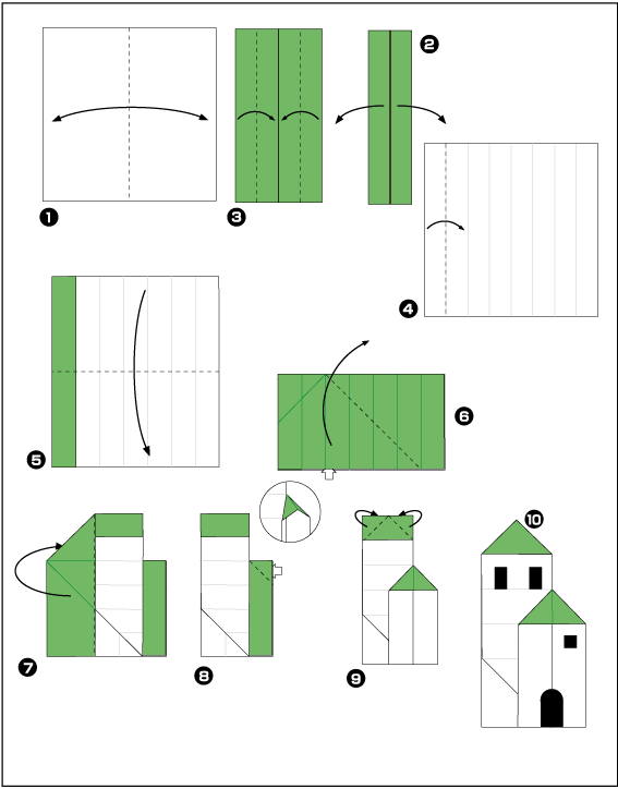 Схема оригами домик