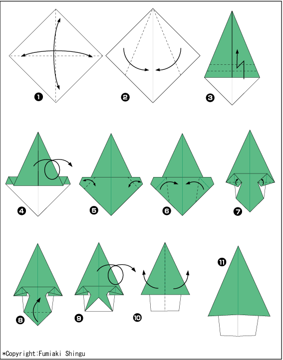 Схема оригами елка