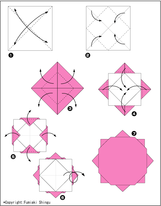 Схема оригами солнце