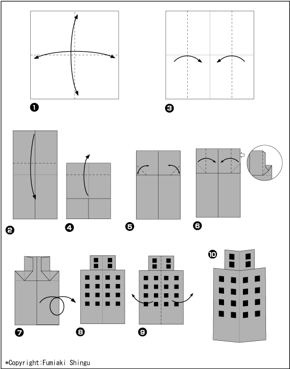 Схема оригами здание