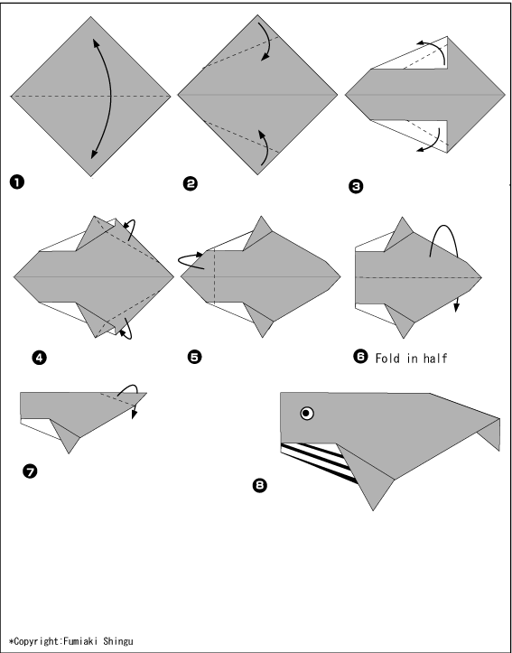 Схема оригами кит
