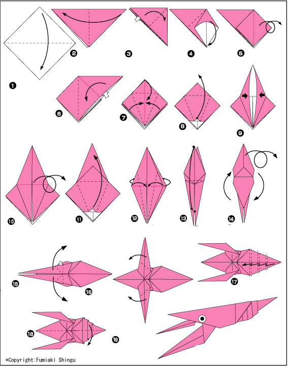 Схема оригами рак