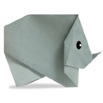 Оригами носорог